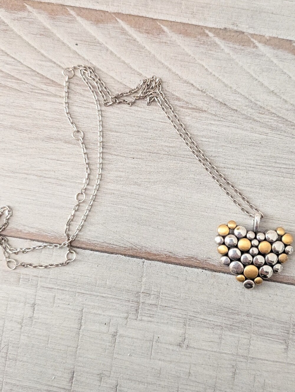 Brighton Pebble Edge Heart Necklace